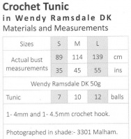 Knitting Patterns - Wendy 5791 - Ramsdale DK - Crochet Tunic
